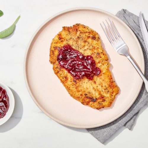 Breaded Turkey Cutlets with Brown-Butter Cranberry Sauce