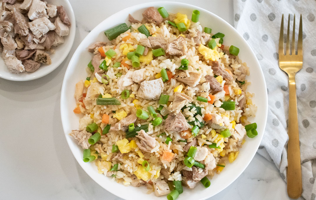 Herbed Turkey Rub with turkey fried rice