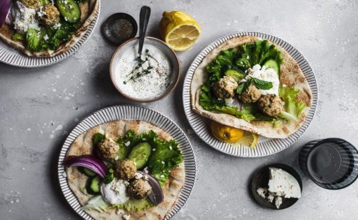 Greek Turkey Meatball Gyros