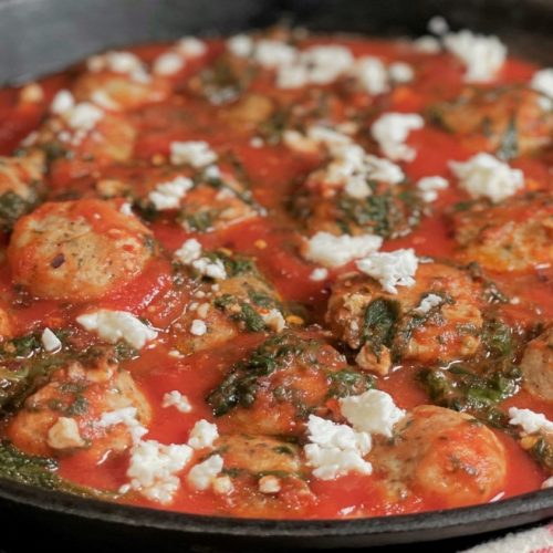 Turkey Meatballs with Spinach and Feta