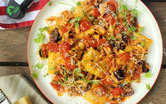 Pâtes au dindon à la sauce puttanesca