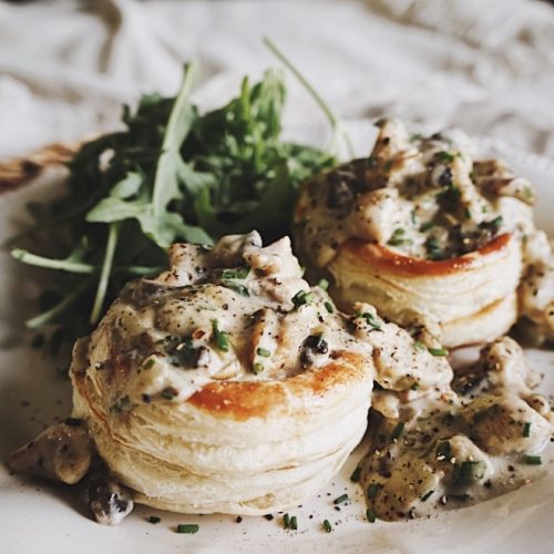 Turkey Breast, Mushrooms and Blue Cheese Vol-Au-Vents