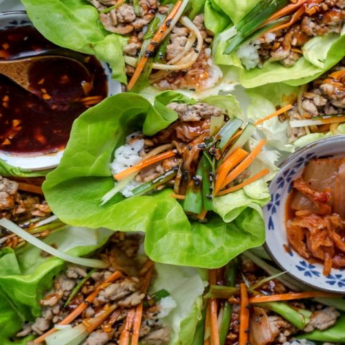 Sweet and Spicy Turkey Lettuce Wraps