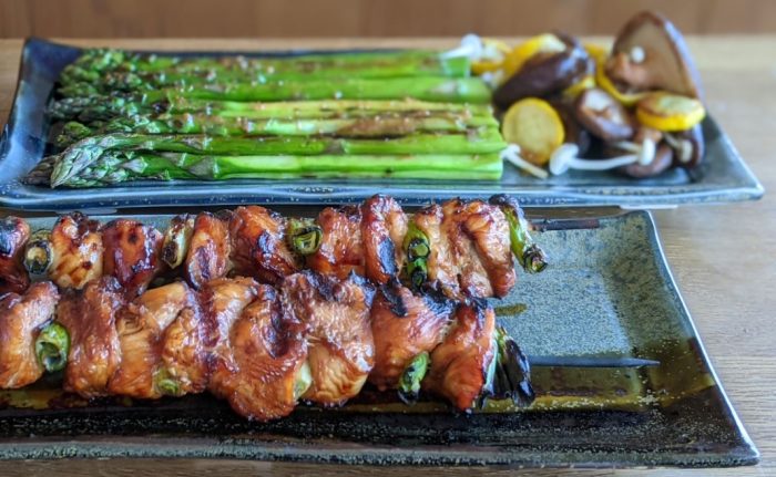 Yakitori-Style Turkey Skewers with Grilled Vegetables