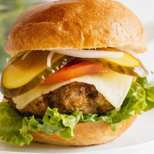 Spicy Jalapeno Turkey Burger on a plate