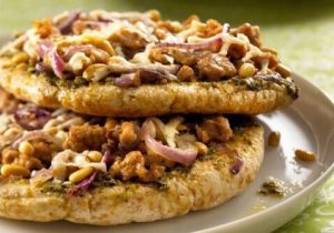 Nutty Pesto and Turkey Personal Pizzas