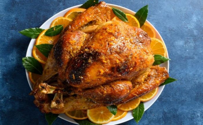 miso turkey with orange slices