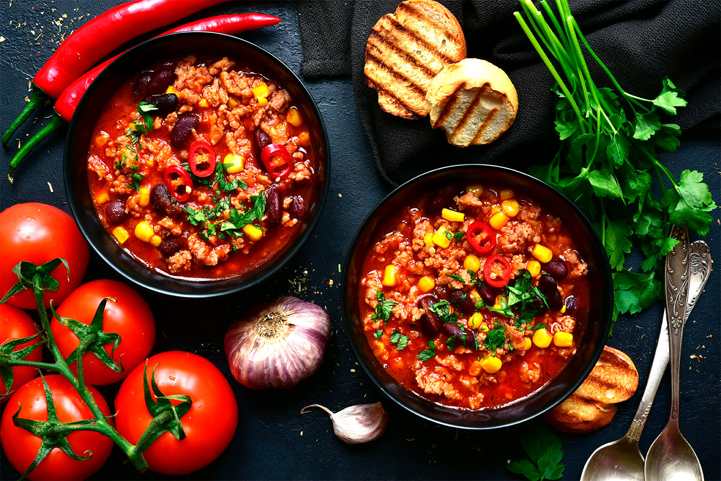 turkey chili and tomatoes