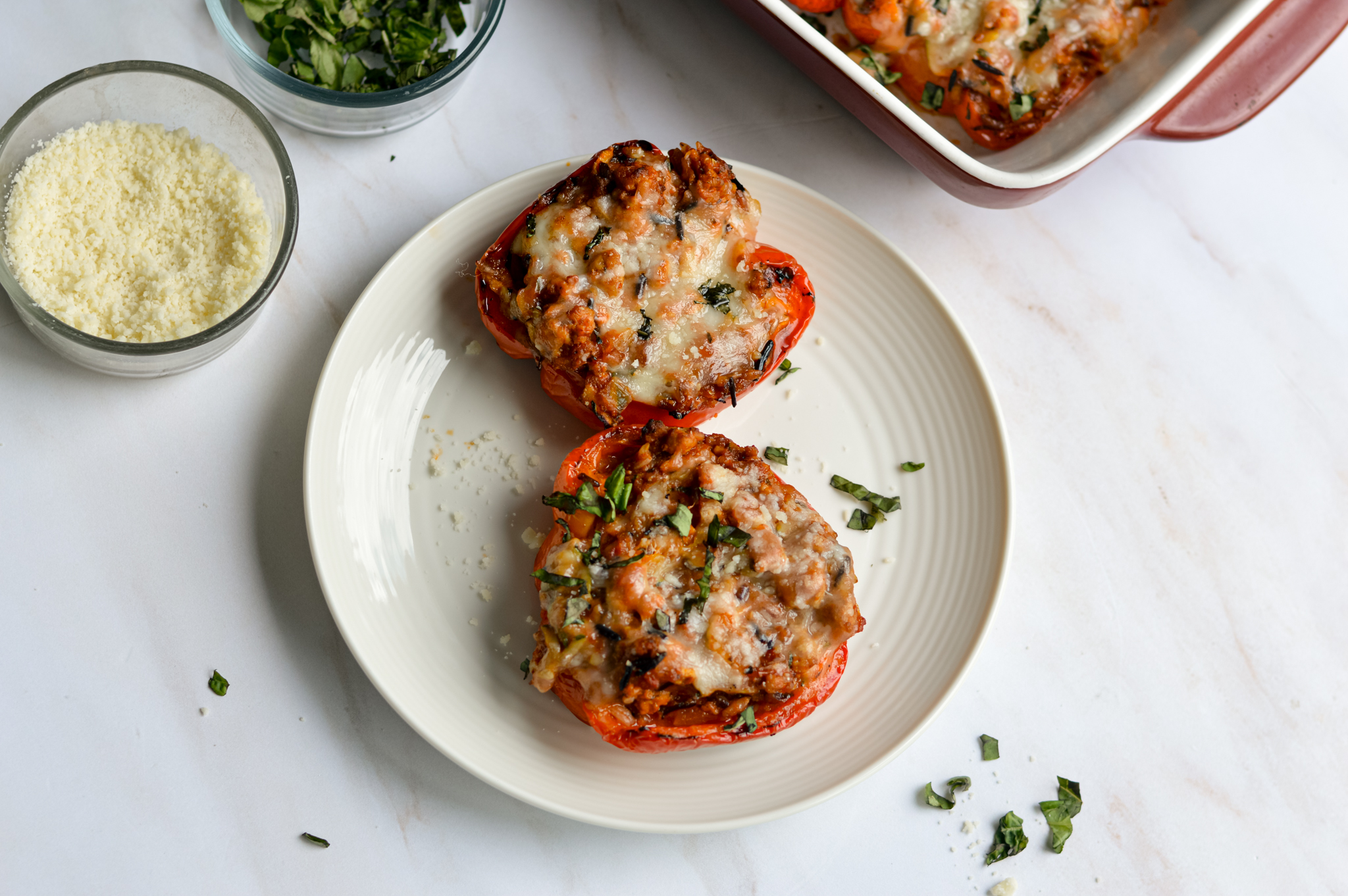Ground Turkey Stuffed Grilled Peppers