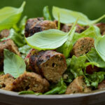 Green Goddess Salad with Turkey Kebabs